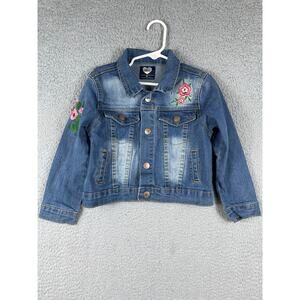 Dkin Girls Denim Jacket With Floral Embroidery Size 4T